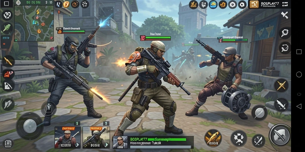 Tangkapan layar BOSPLAY77 menampilkan gameplay strategi yang mengesankan.