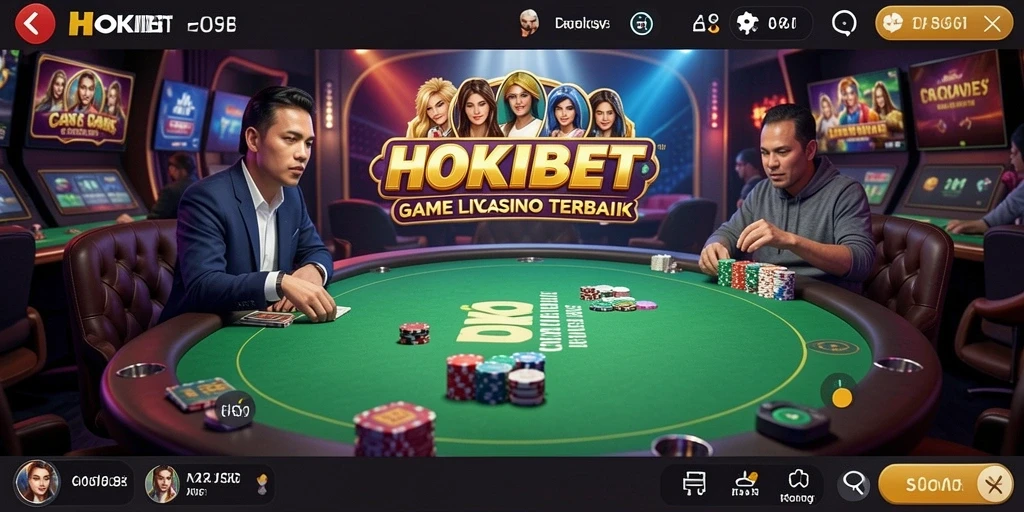 Tampilan gameplay HOKIBET saat bermain Live Casino langsung.