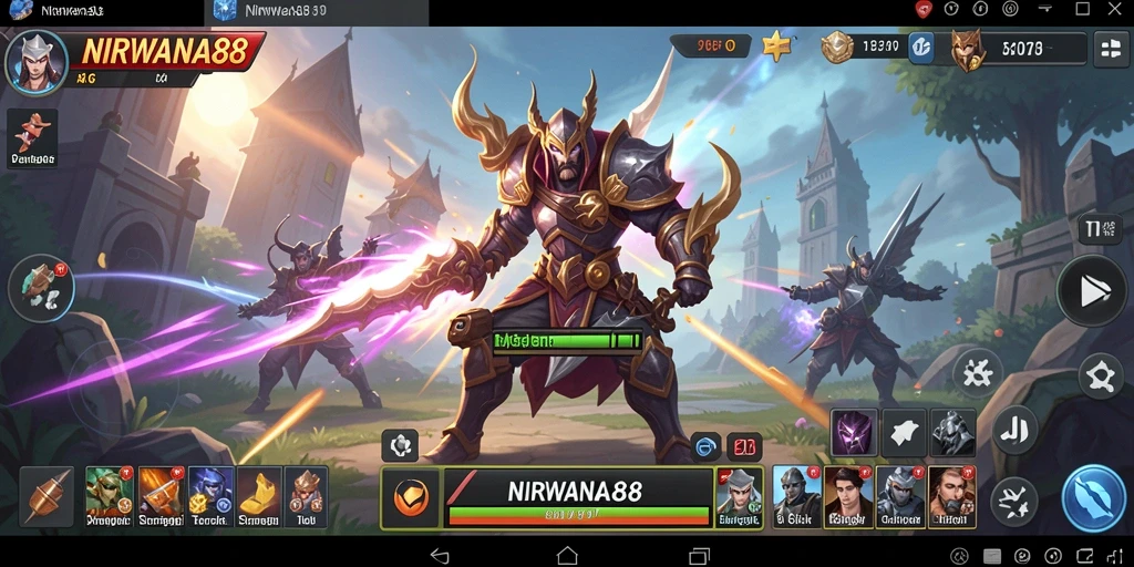 Tangkapan layar gameplay NIRWANA88 yang menunjukkan strategi pertempuran.