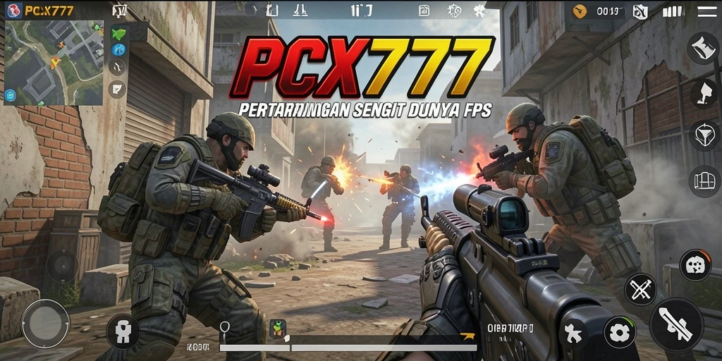 Tampilan gameplay seru dalam PCX777 dengan aksi tembak-menembak yang intens.