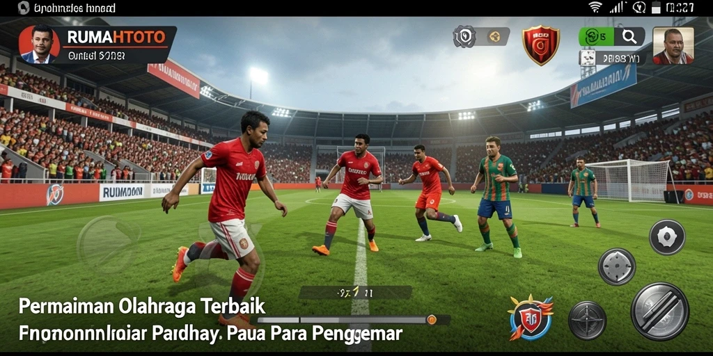 Screenshot menampilkan aksi seru dalam permainan olahraga RUMAHTOTO.