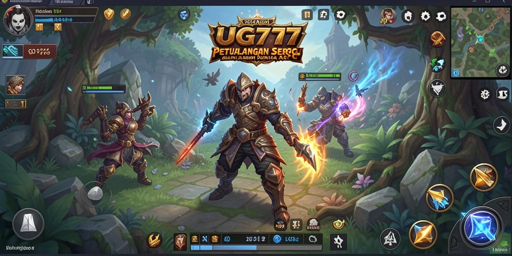 Screenshot gameplay ARPG UG777 menampilkan aksi pertarungan yang intens.